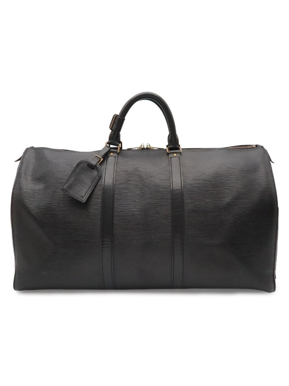 Louis Vuitton Epi Keepall 50 Boston Bag Purse Leather Noir Black Gold